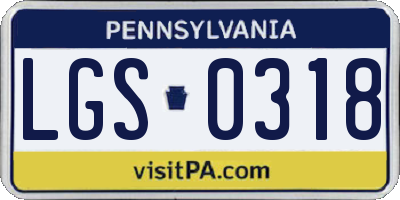 PA license plate LGS0318