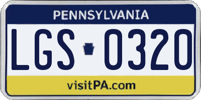 PA license plate LGS0320
