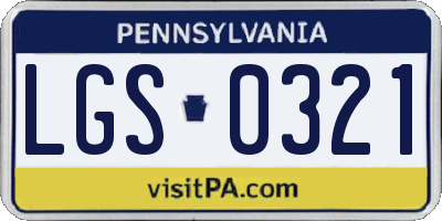 PA license plate LGS0321