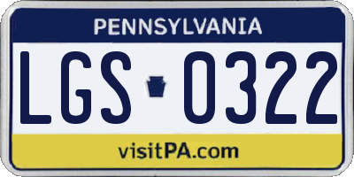 PA license plate LGS0322