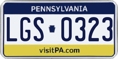 PA license plate LGS0323