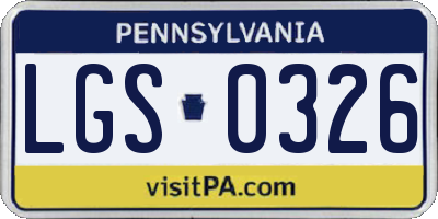 PA license plate LGS0326