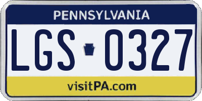 PA license plate LGS0327