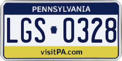 PA license plate LGS0328