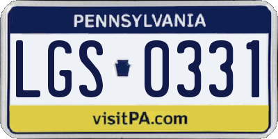 PA license plate LGS0331