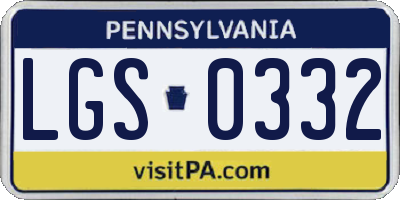 PA license plate LGS0332