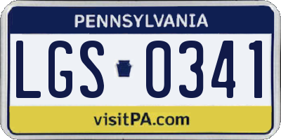 PA license plate LGS0341