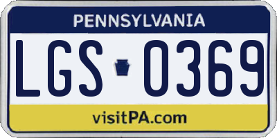 PA license plate LGS0369