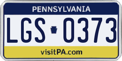 PA license plate LGS0373