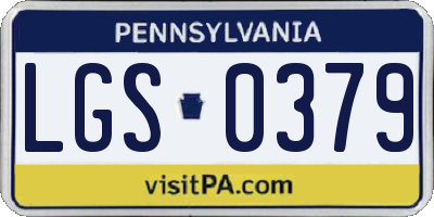PA license plate LGS0379