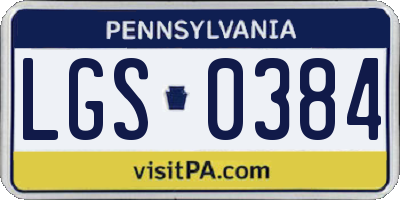 PA license plate LGS0384