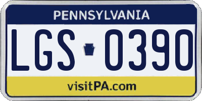 PA license plate LGS0390