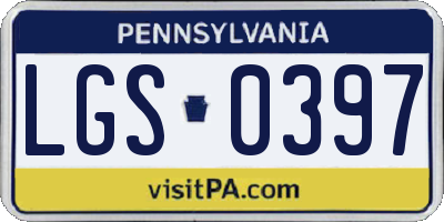 PA license plate LGS0397