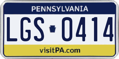PA license plate LGS0414