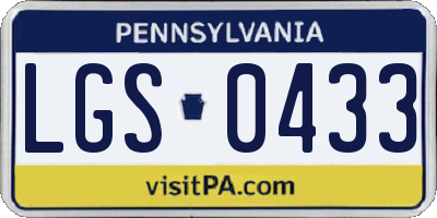 PA license plate LGS0433