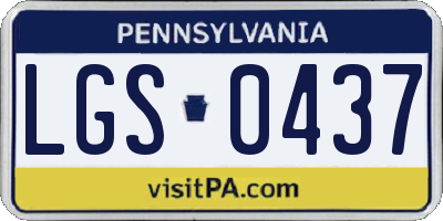 PA license plate LGS0437