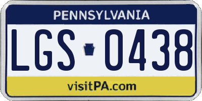 PA license plate LGS0438