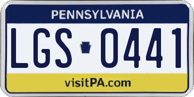 PA license plate LGS0441