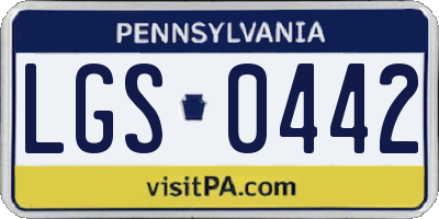 PA license plate LGS0442