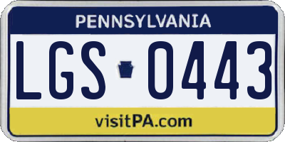 PA license plate LGS0443