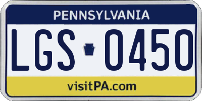 PA license plate LGS0450