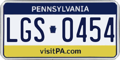 PA license plate LGS0454