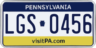 PA license plate LGS0456
