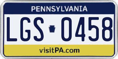 PA license plate LGS0458