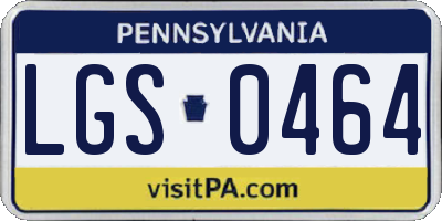 PA license plate LGS0464