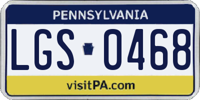 PA license plate LGS0468