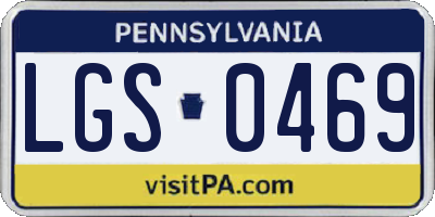 PA license plate LGS0469