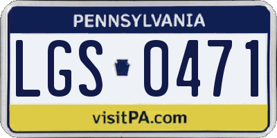 PA license plate LGS0471