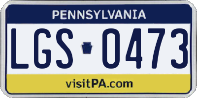 PA license plate LGS0473