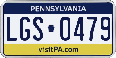 PA license plate LGS0479