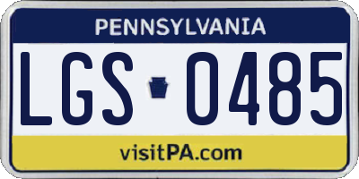 PA license plate LGS0485