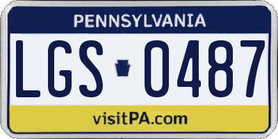 PA license plate LGS0487