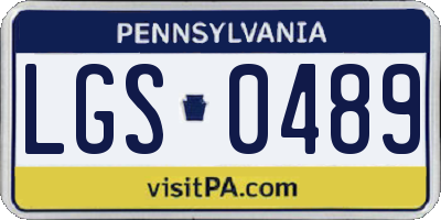 PA license plate LGS0489