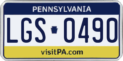 PA license plate LGS0490