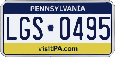PA license plate LGS0495
