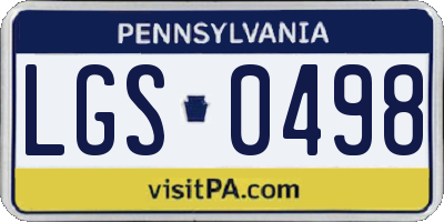 PA license plate LGS0498
