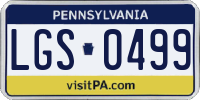 PA license plate LGS0499