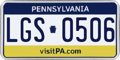 PA license plate LGS0506