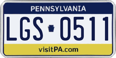 PA license plate LGS0511
