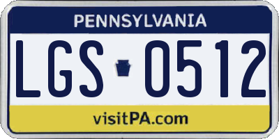 PA license plate LGS0512