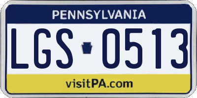 PA license plate LGS0513