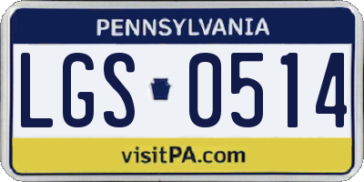 PA license plate LGS0514