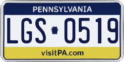 PA license plate LGS0519