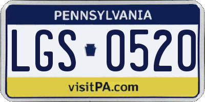 PA license plate LGS0520