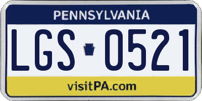 PA license plate LGS0521