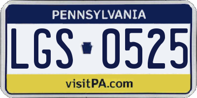 PA license plate LGS0525